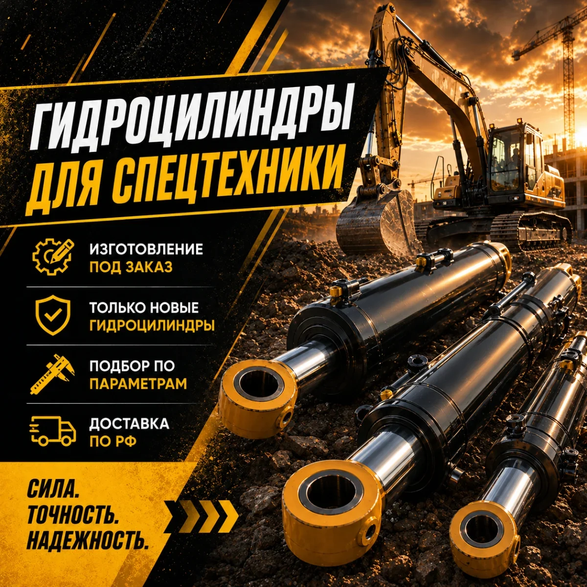 Гидроцилиндры для экскаваторов и спецтехники